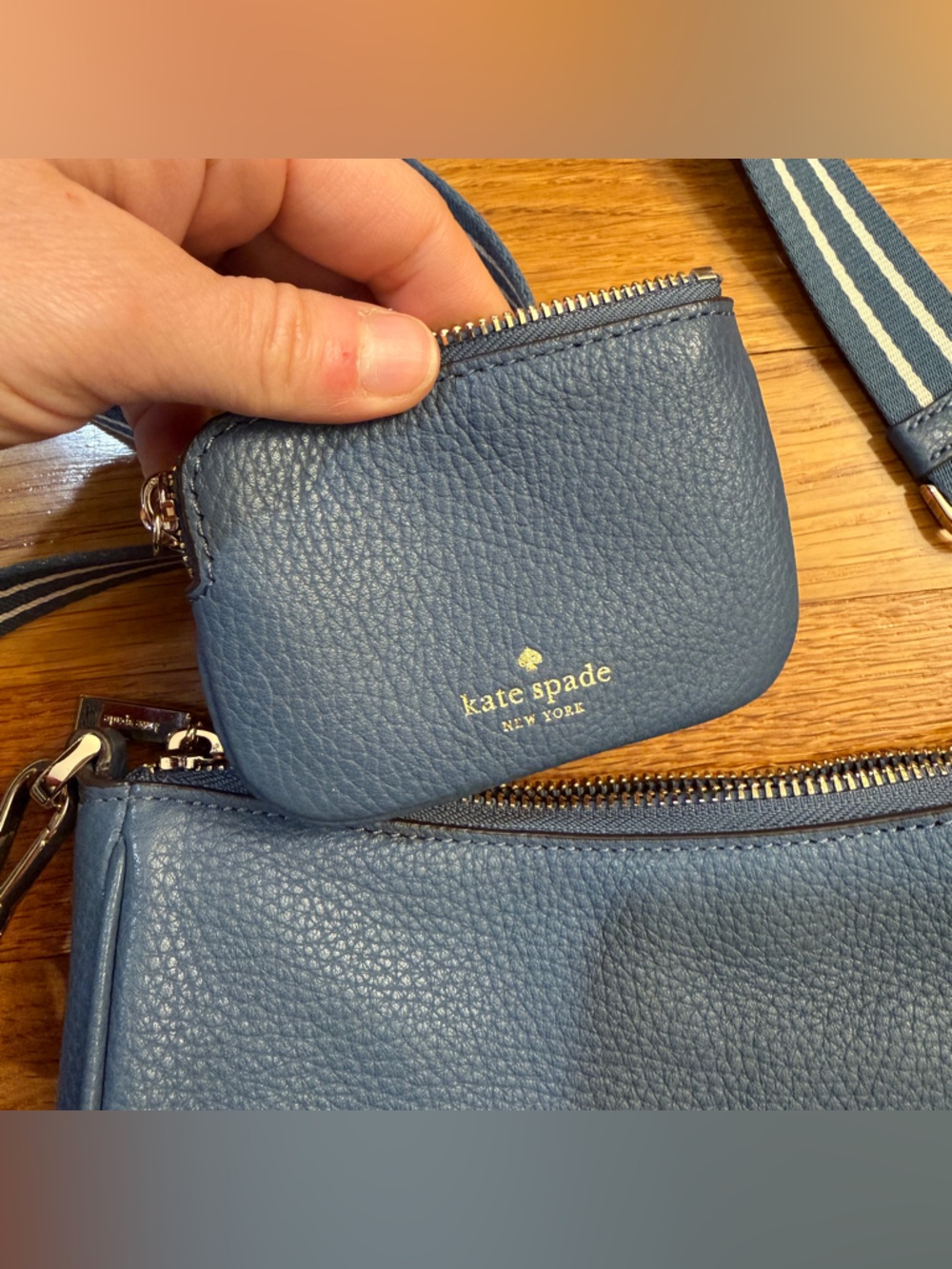 Kate Spade New York Rosie Medium Swingpack Crossbody Blue Pebbled Leather - NWOT - Picture 8 of 9